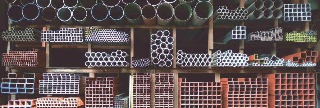 Pipes with different dimensions for construction materials