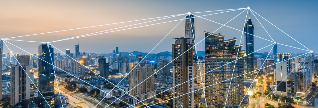 Buildings in a large city are connected with big data
